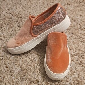 ALDO Glitter & Plush Slip-On Sneakers – Size 8